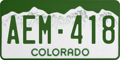 CO license plate AEM418