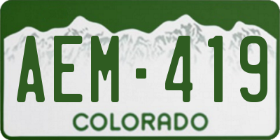 CO license plate AEM419