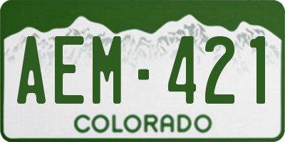 CO license plate AEM421