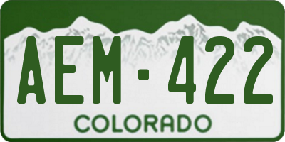 CO license plate AEM422