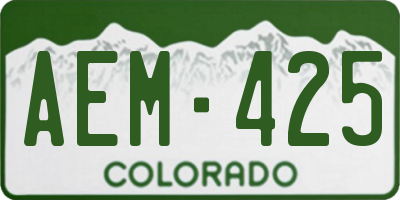 CO license plate AEM425