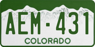 CO license plate AEM431
