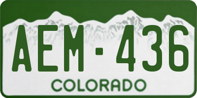CO license plate AEM436