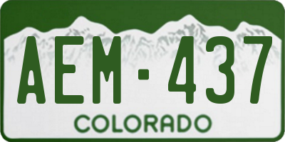 CO license plate AEM437
