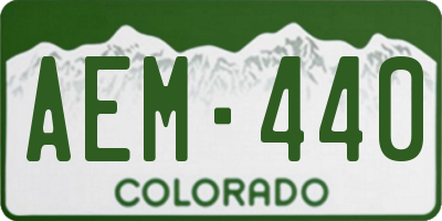 CO license plate AEM440