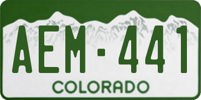 CO license plate AEM441