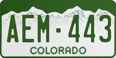 CO license plate AEM443