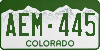 CO license plate AEM445