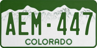 CO license plate AEM447