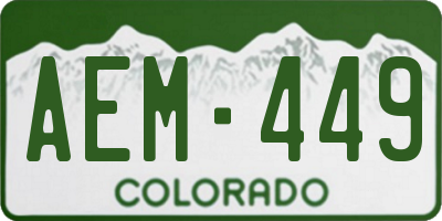 CO license plate AEM449