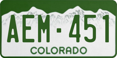 CO license plate AEM451