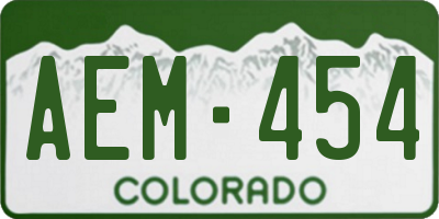 CO license plate AEM454
