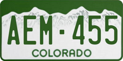 CO license plate AEM455