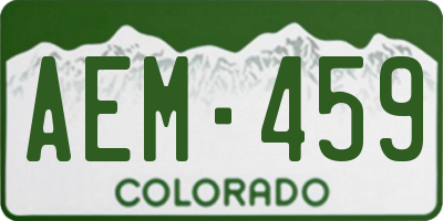 CO license plate AEM459