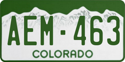 CO license plate AEM463