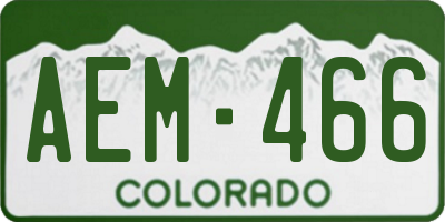 CO license plate AEM466