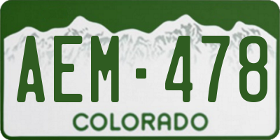 CO license plate AEM478