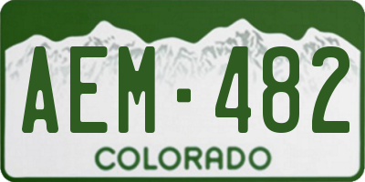 CO license plate AEM482