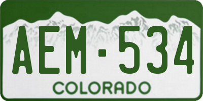 CO license plate AEM534