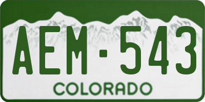 CO license plate AEM543