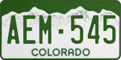 CO license plate AEM545