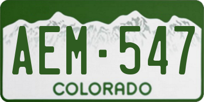 CO license plate AEM547