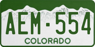 CO license plate AEM554