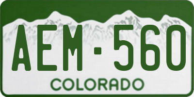CO license plate AEM560