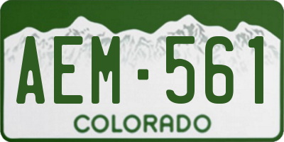 CO license plate AEM561