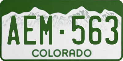 CO license plate AEM563