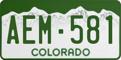 CO license plate AEM581