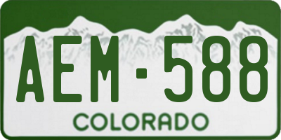 CO license plate AEM588