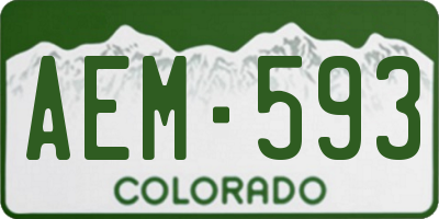 CO license plate AEM593