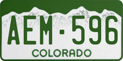 CO license plate AEM596
