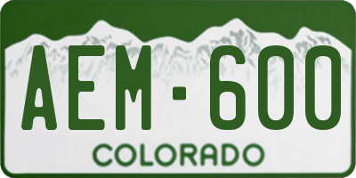 CO license plate AEM600