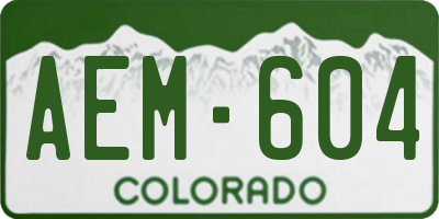 CO license plate AEM604
