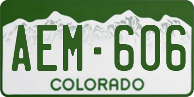 CO license plate AEM606