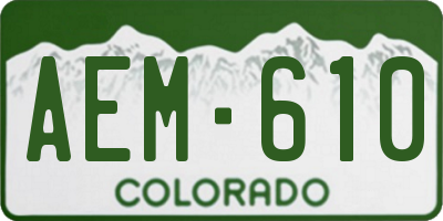 CO license plate AEM610