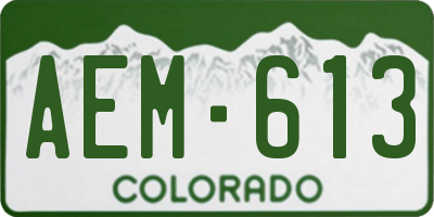 CO license plate AEM613
