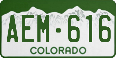 CO license plate AEM616