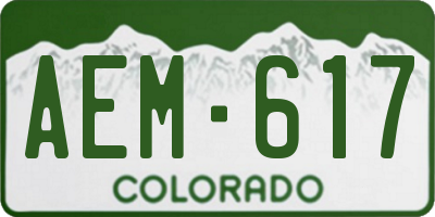 CO license plate AEM617