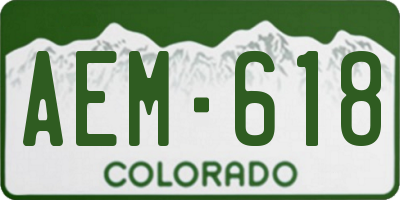 CO license plate AEM618
