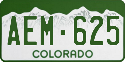 CO license plate AEM625