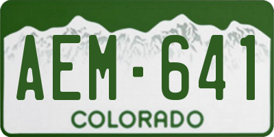CO license plate AEM641