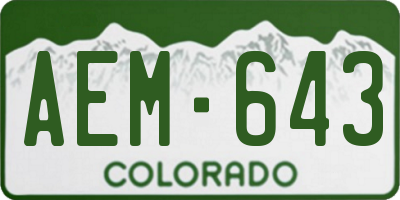 CO license plate AEM643
