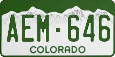 CO license plate AEM646