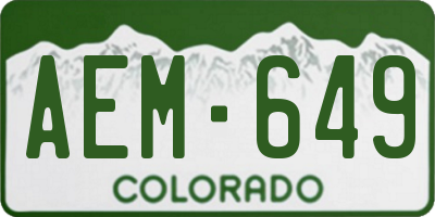 CO license plate AEM649