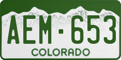 CO license plate AEM653