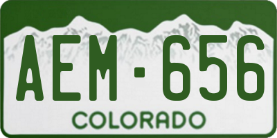 CO license plate AEM656