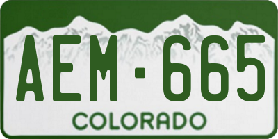 CO license plate AEM665